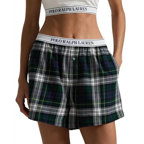 NEW POLO RALPH LAUREN flannel boxer short in evergreen plaid - Picture 1 of 2